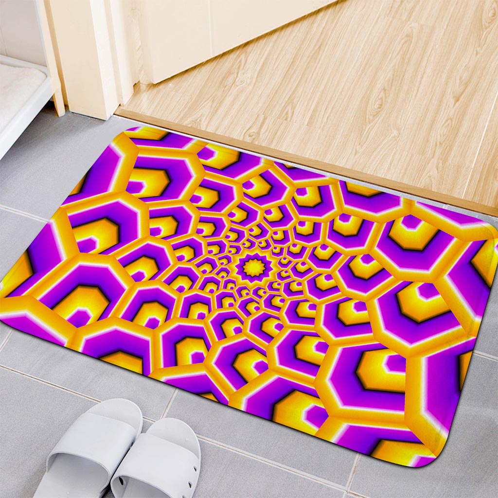 Yellow Hive Moving Optical Illusion Indoor Door Mat