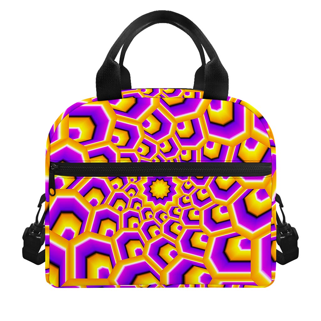 Yellow Hive Moving Optical Illusion Insulated Lunch Bag