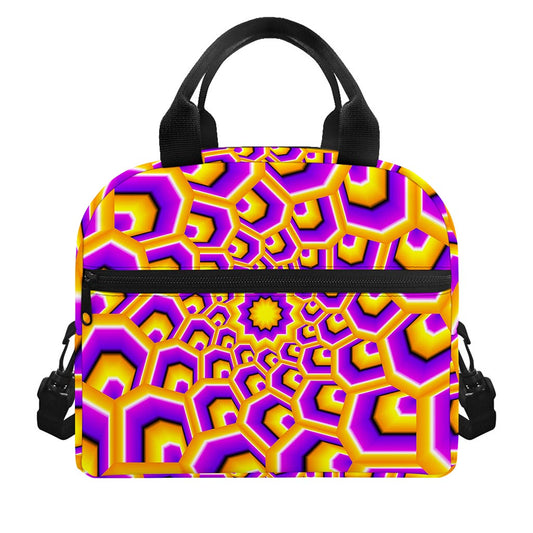 Yellow Hive Moving Optical Illusion Insulated Lunch Bag