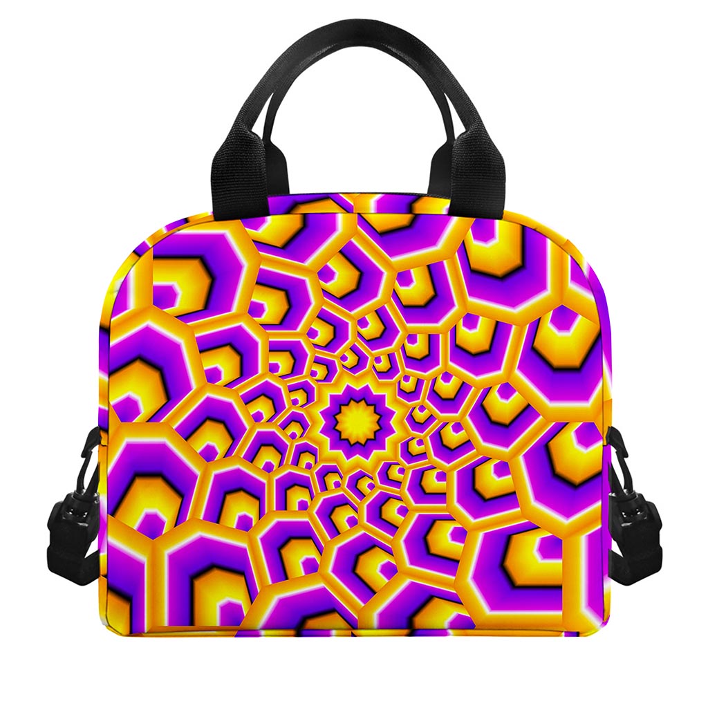Yellow Hive Moving Optical Illusion Insulated Lunch Bag