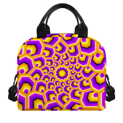 Yellow Hive Moving Optical Illusion Insulated Lunch Bag