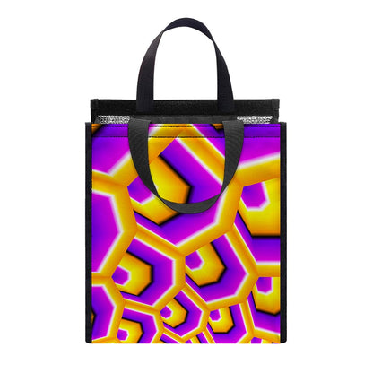 Yellow Hive Moving Optical Illusion Insulated Lunch Tote