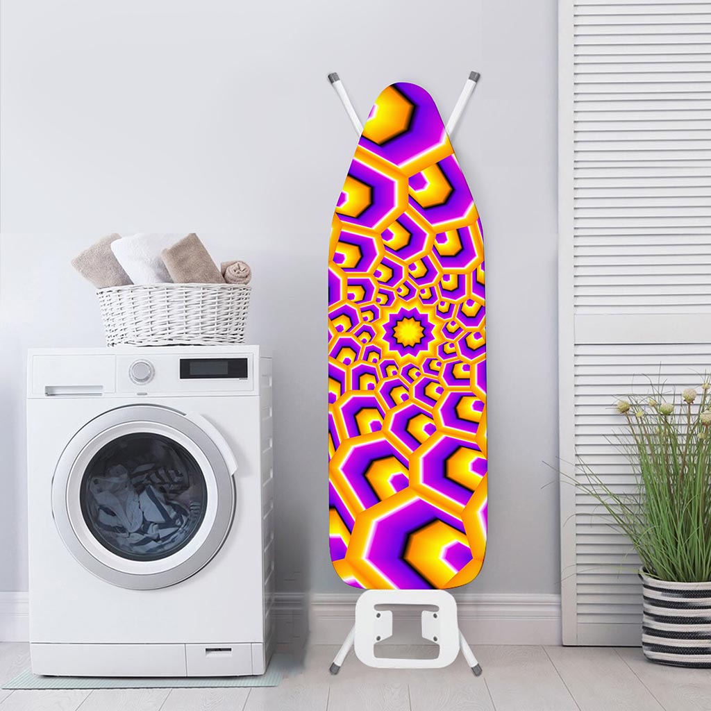Yellow Hive Moving Optical Illusion Ironing Board Cover