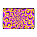 Yellow Hive Moving Optical Illusion Kitchen Mat