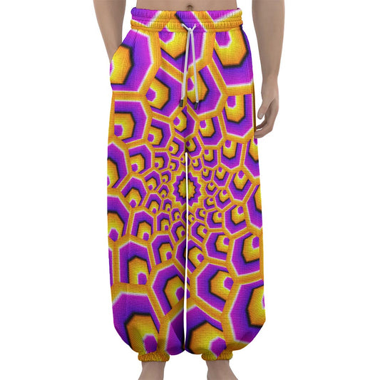Yellow Hive Moving Optical Illusion Lantern Pants