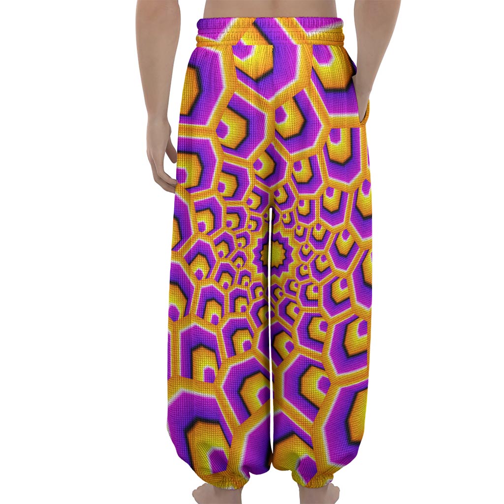 Yellow Hive Moving Optical Illusion Lantern Pants