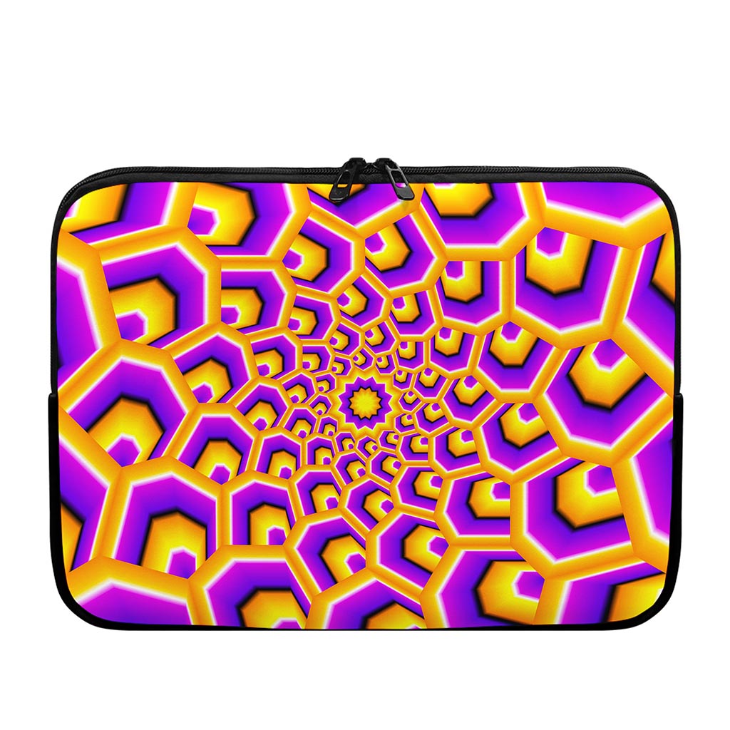 Yellow Hive Moving Optical Illusion Laptop Sleeve