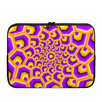 Yellow Hive Moving Optical Illusion Laptop Sleeve