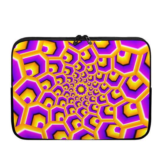 Yellow Hive Moving Optical Illusion Laptop Sleeve