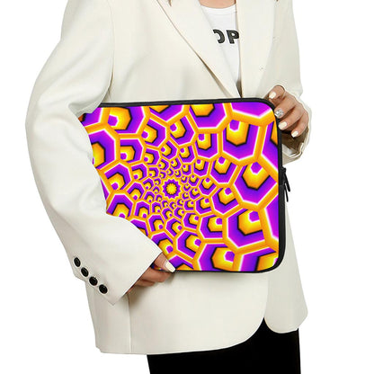 Yellow Hive Moving Optical Illusion Laptop Sleeve
