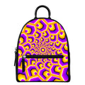 Yellow Hive Moving Optical Illusion Leather Backpack