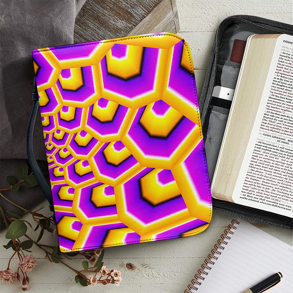 Yellow Hive Moving Optical Illusion Leather Bible Cover