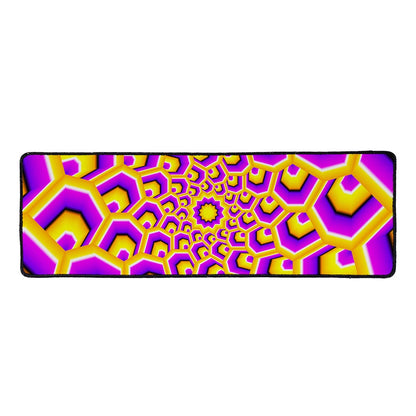 Yellow Hive Moving Optical Illusion Long Kitchen Mat