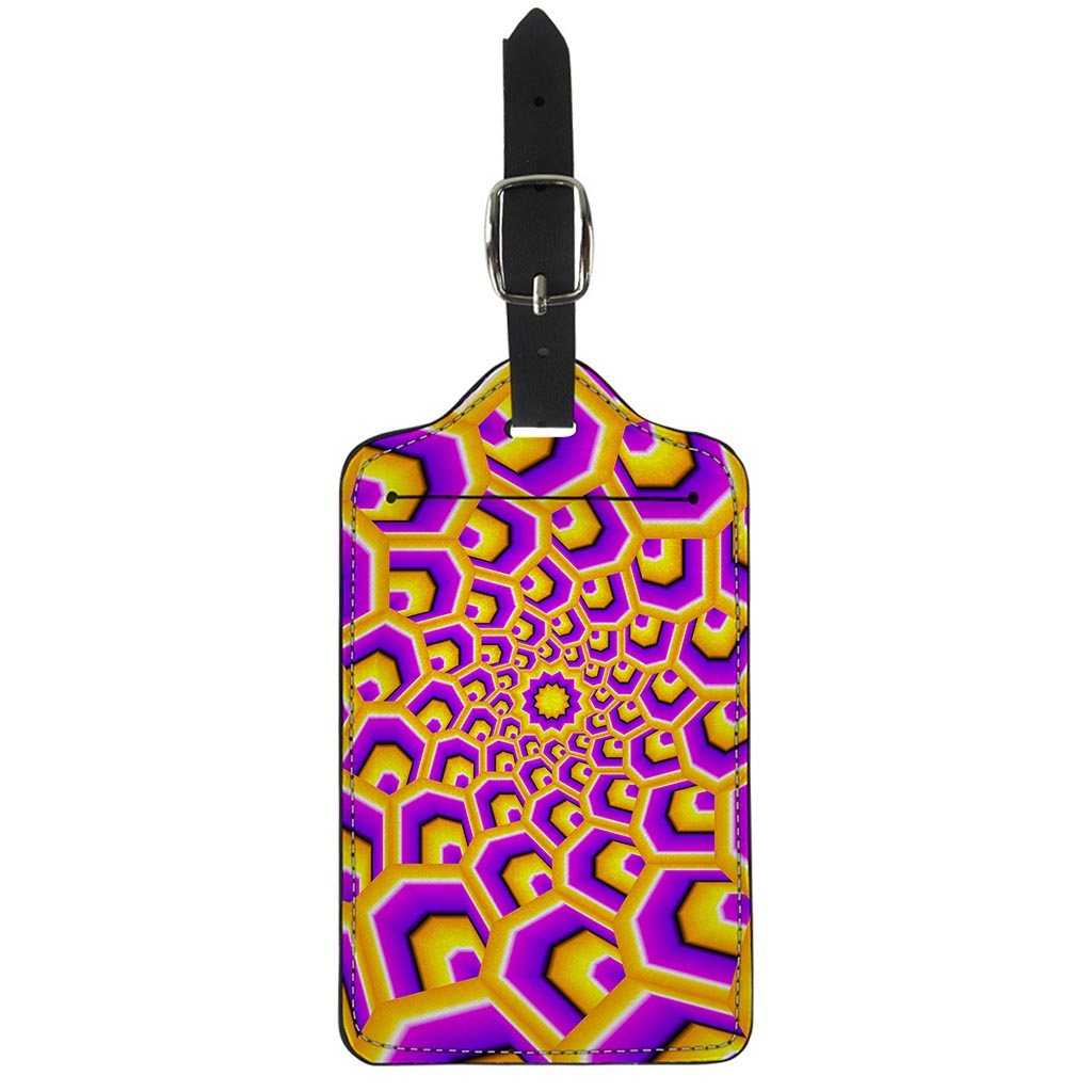 Yellow Hive Moving Optical Illusion Luggage Tag