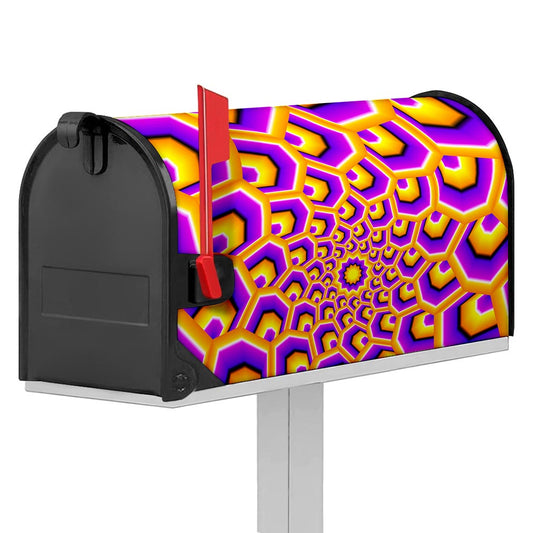Yellow Hive Moving Optical Illusion Mailbox Cover