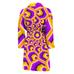 Yellow Hive Moving Optical Illusion Men's Bathrobe