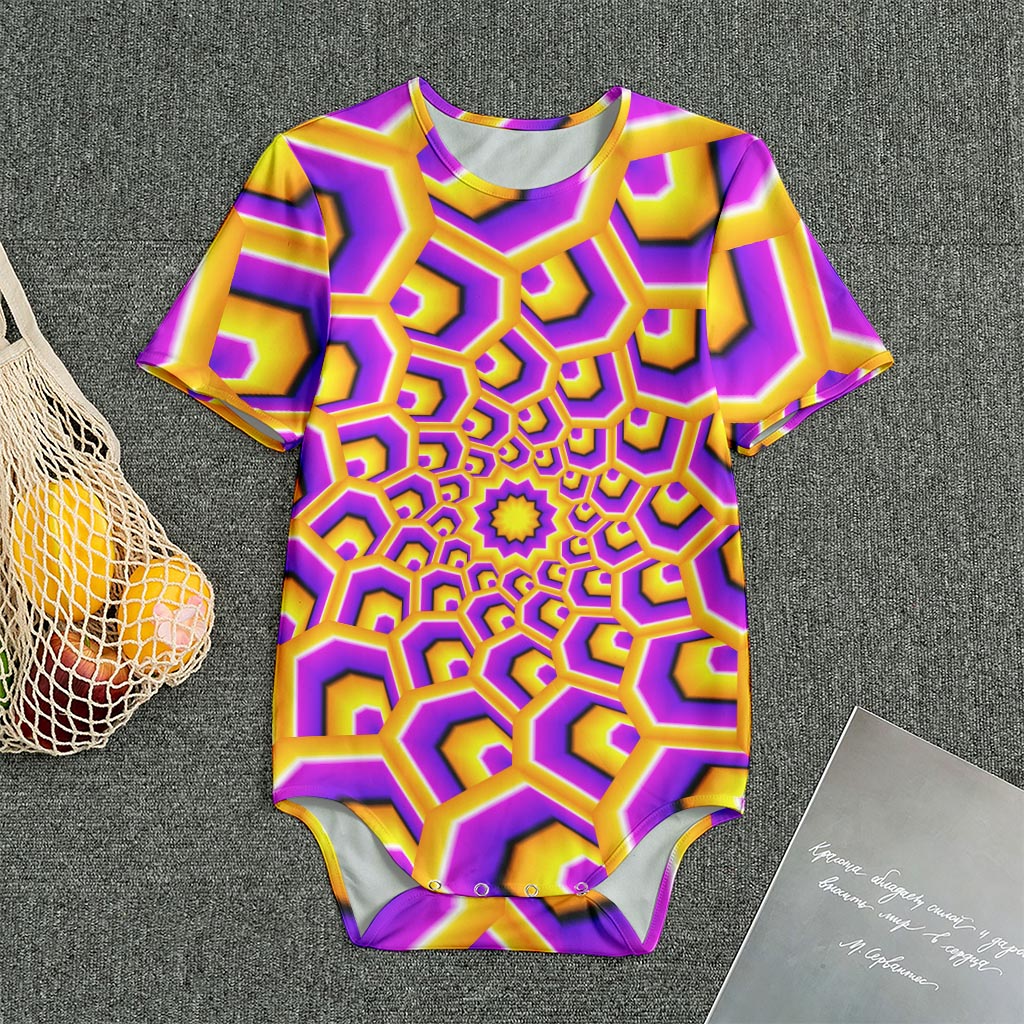 Yellow Hive Moving Optical Illusion Men's Bodysuit