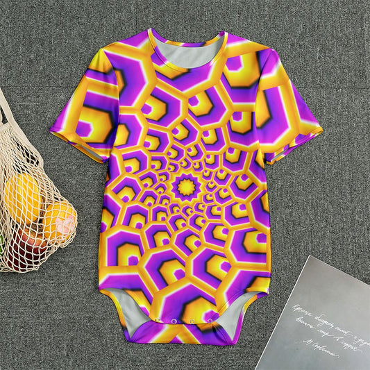 Yellow Hive Moving Optical Illusion Men's Bodysuit