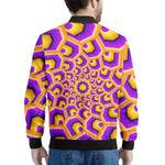Yellow Hive Moving Optical Illusion Men's Bomber Jacket