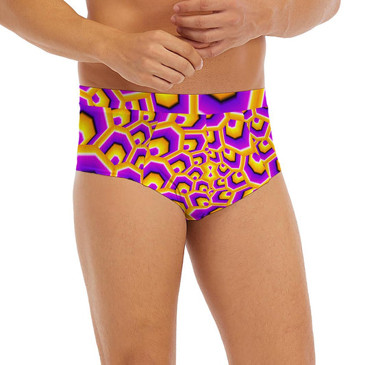 Yellow Hive Moving Optical Illusion Men's Briefs