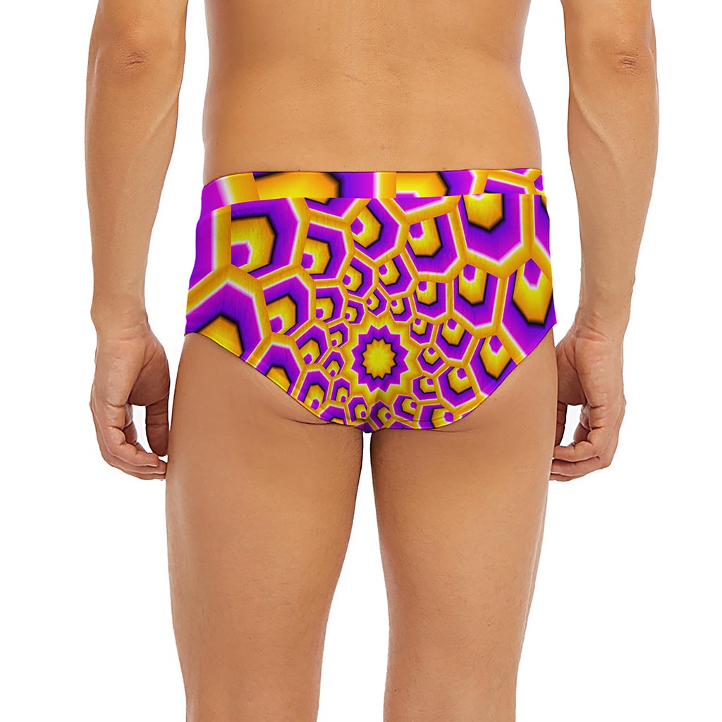 Yellow Hive Moving Optical Illusion Men's Briefs