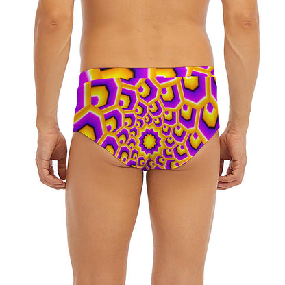 Yellow Hive Moving Optical Illusion Men's Briefs