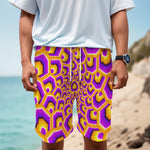 Yellow Hive Moving Optical Illusion Men's Cargo Shorts