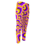 Yellow Hive Moving Optical Illusion Men's Compression Pants