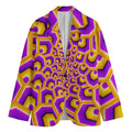 Yellow Hive Moving Optical Illusion Men's Cotton Blazer