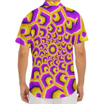 Yellow Hive Moving Optical Illusion Men's Deep V-Neck Shirt