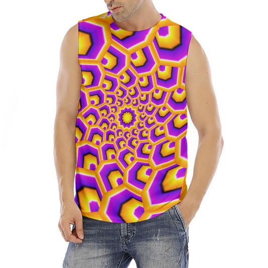Yellow Hive Moving Optical Illusion Men's Fitness Tank Top
