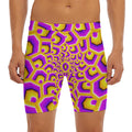 Yellow Hive Moving Optical Illusion Men's Long Boxer Briefs