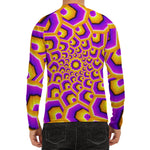 Yellow Hive Moving Optical Illusion Men's Long Sleeve Rash Guard
