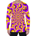 Yellow Hive Moving Optical Illusion Men's Long Sleeve T-Shirt