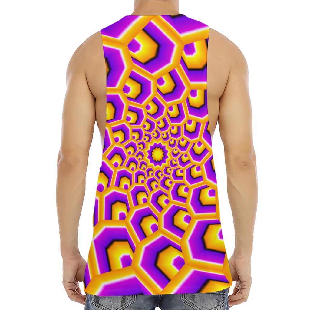 Yellow Hive Moving Optical Illusion Men's Muscle Tank Top
