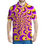 Yellow Hive Moving Optical Illusion Men's Polo Shirt