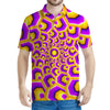 Yellow Hive Moving Optical Illusion Men's Polo Shirt