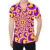 Yellow Hive Moving Optical Illusion Men's Shirt