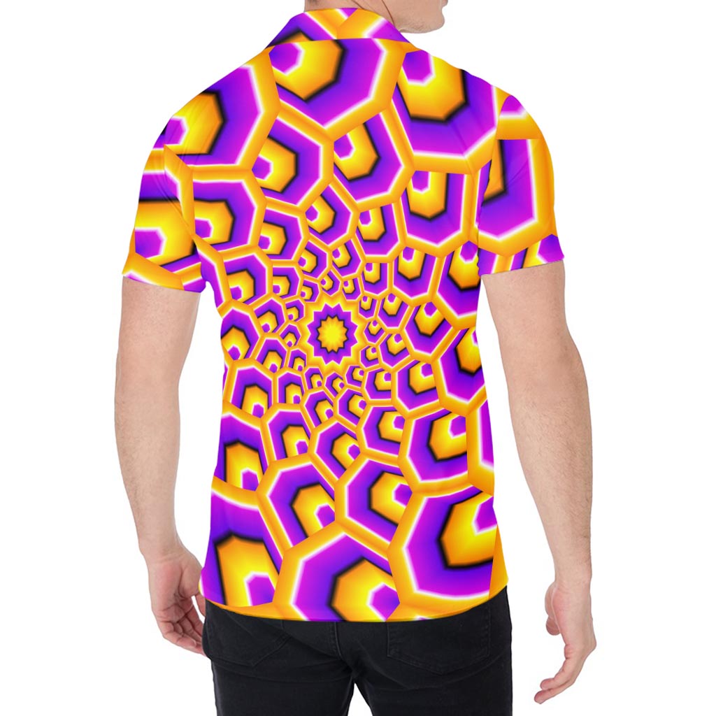 Yellow Hive Moving Optical Illusion Men's Shirt