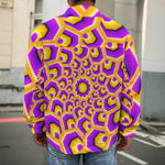 Yellow Hive Moving Optical Illusion Men's Shirt Jacket
