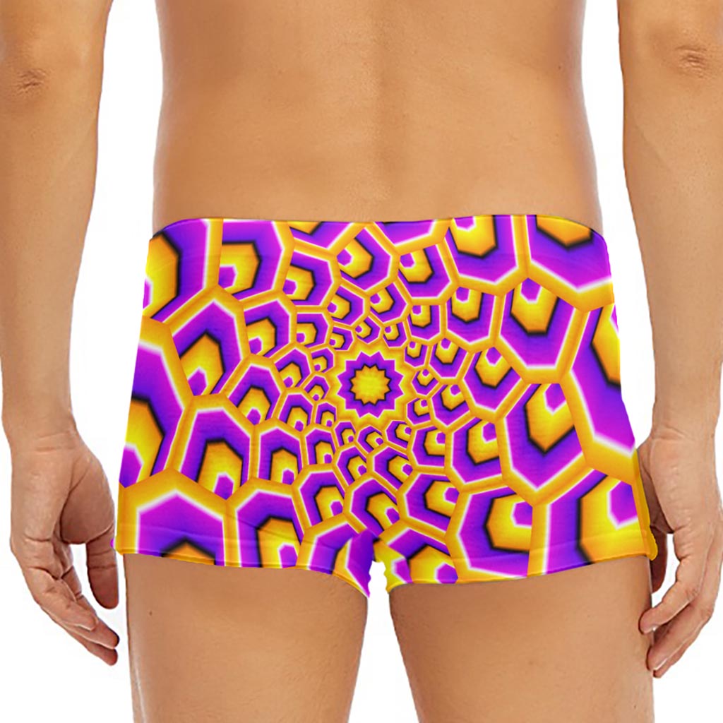 Yellow Hive Moving Optical Illusion Men's Short Boxer Briefs