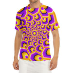 Yellow Hive Moving Optical Illusion Men's Short Sleeve Rash Guard