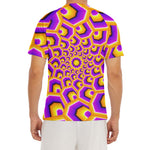 Yellow Hive Moving Optical Illusion Men's Short Sleeve Rash Guard