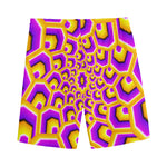 Yellow Hive Moving Optical Illusion Men's Sports Shorts