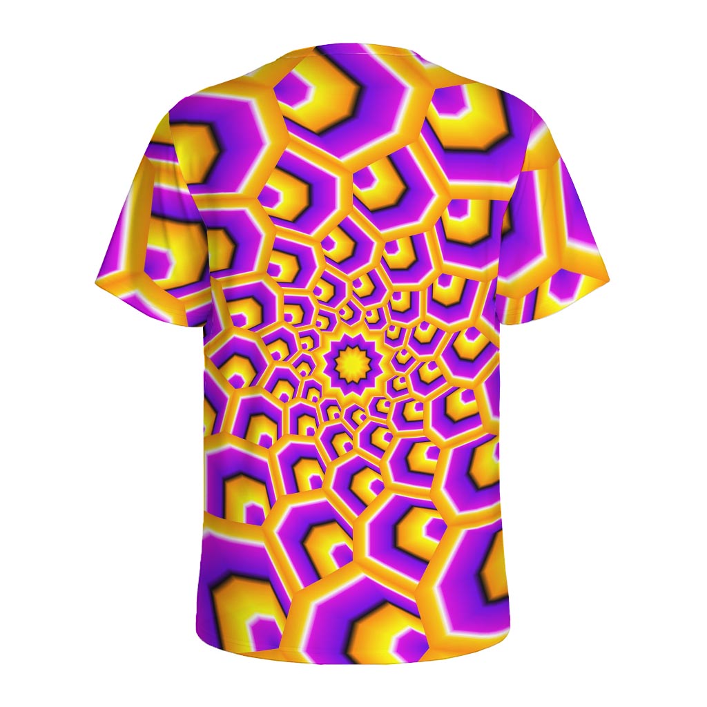Yellow Hive Moving Optical Illusion Men's Sports T-Shirt