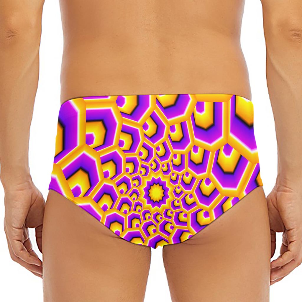 Yellow Hive Moving Optical Illusion Men's Triangle Swim Briefs