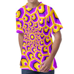 Yellow Hive Moving Optical Illusion Men's Velvet T-Shirt