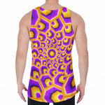 Yellow Hive Moving Optical Illusion Men's Velvet Tank Top