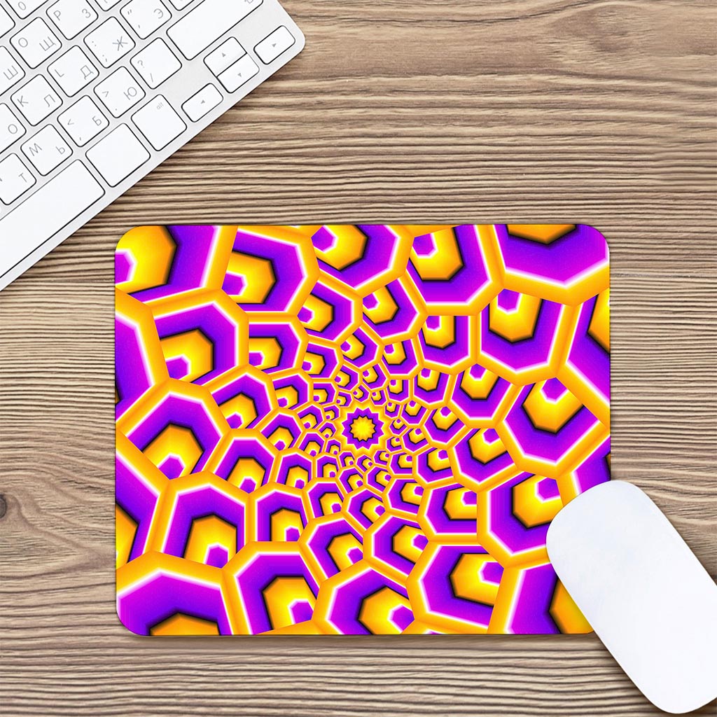 Yellow Hive Moving Optical Illusion Mouse Pad