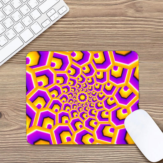 Yellow Hive Moving Optical Illusion Mouse Pad